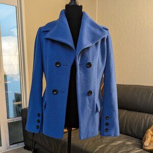 Winlit Womens Vintage Light Blue Fitted Peacoat